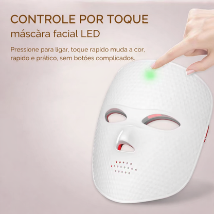 Máscara LED Facial 7 Cores | Fototerapia para Rejuvenescimento e Clareamento