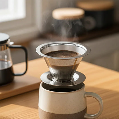 Café Mais Saboroso Sem Filtro de Papel – Coador Inox Reutilizável